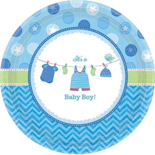 Baby Shower Boy Dinner Plates - Click Image to Close